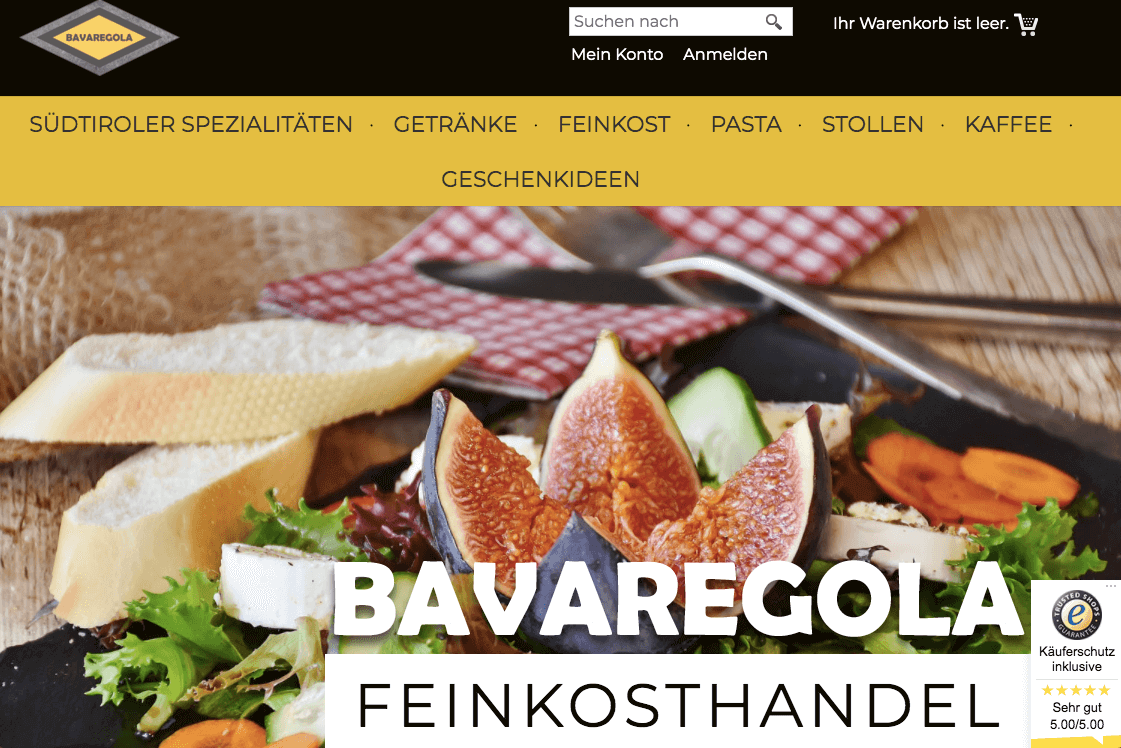 BAVAREGOLA Feinkosthandel Screenshot