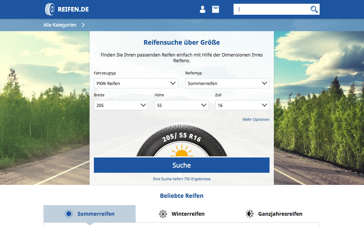 REIFEN.DE Screenshot