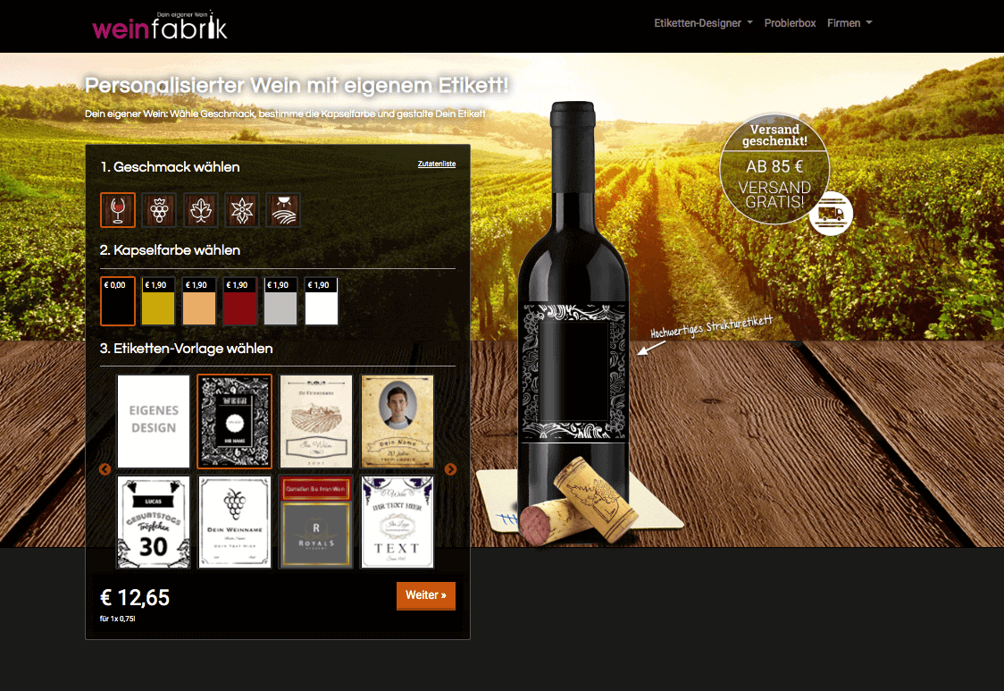 weinfabrik Screenshot