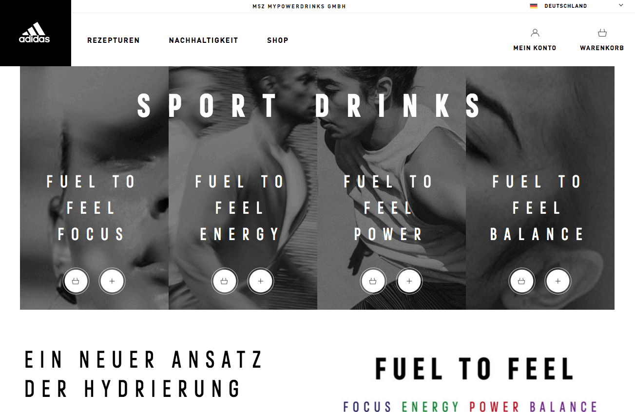 adidas SPORT DRINKS Screenshot