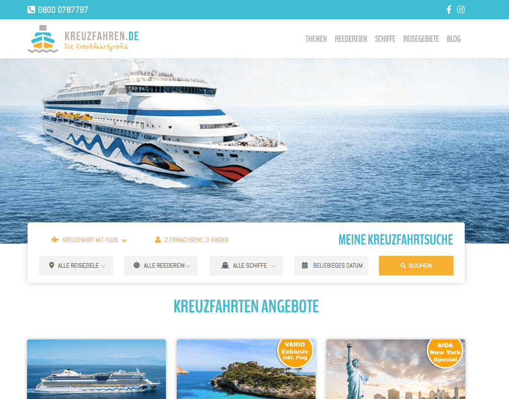 KREUZFAHREN.DE Screenshot