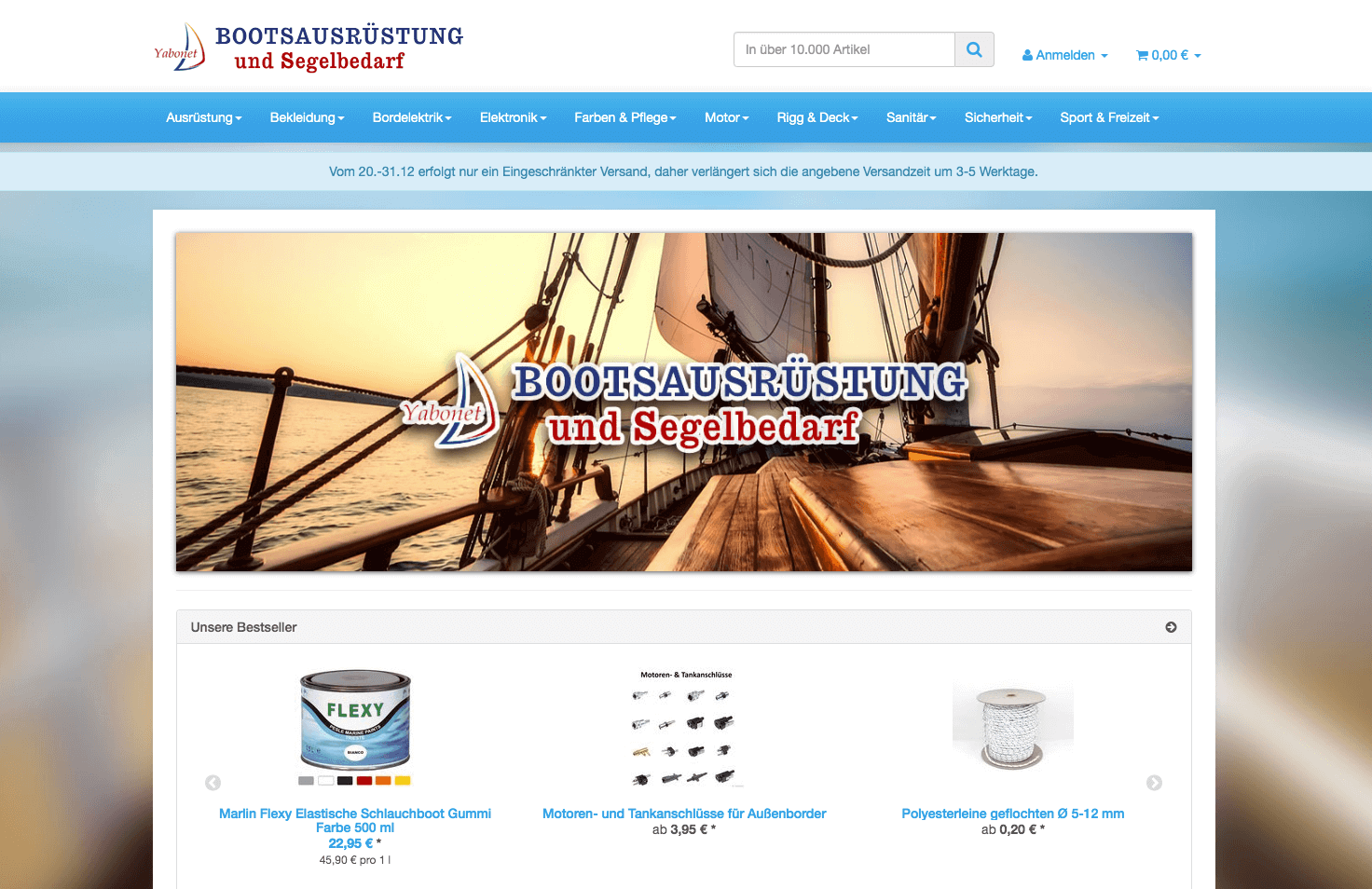 Yabonet Bootsausrüstung Screenshot