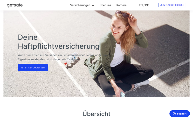 getsafe Versicherungen Screenshot
