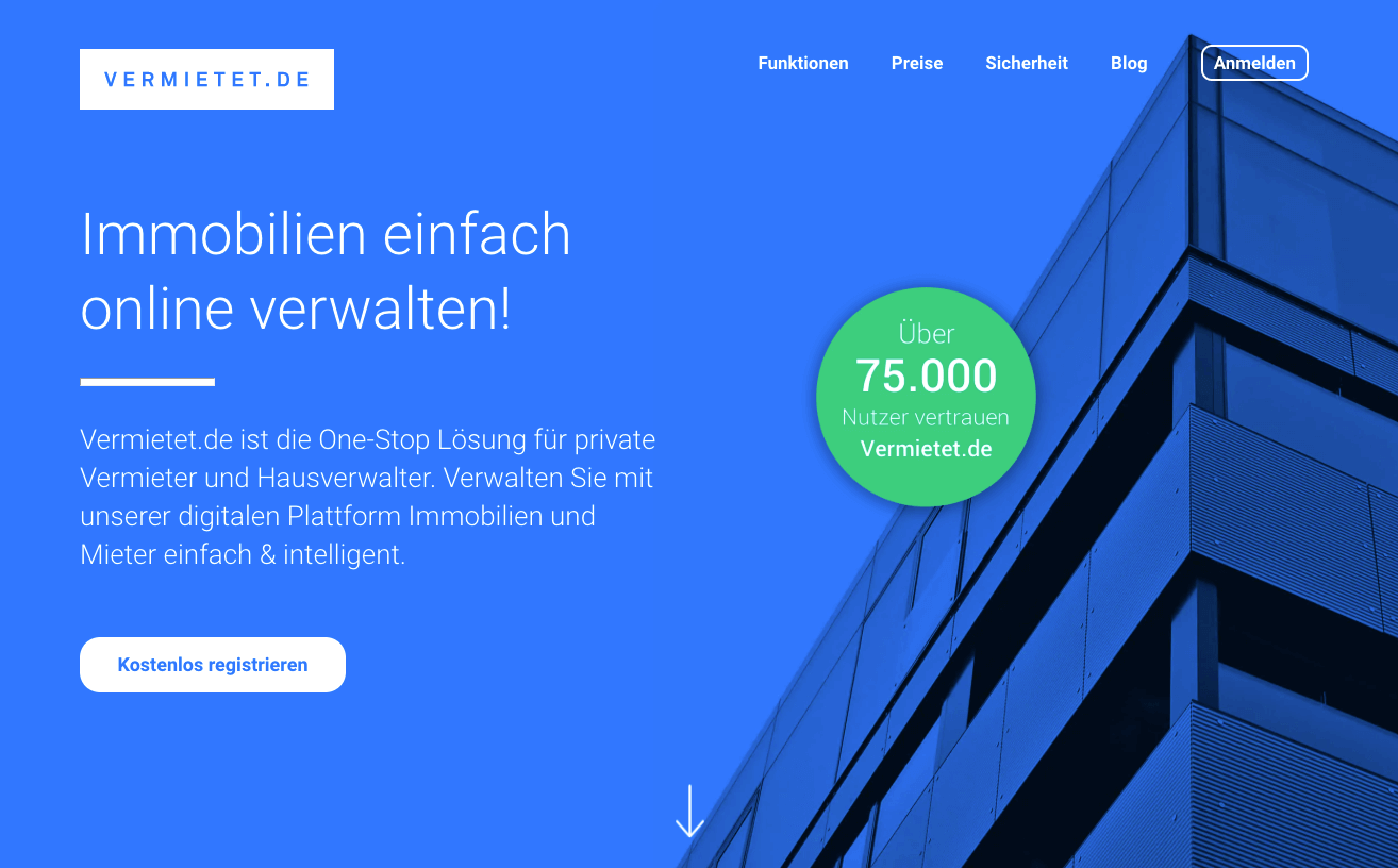 VERMIETET.DE Screenshot
