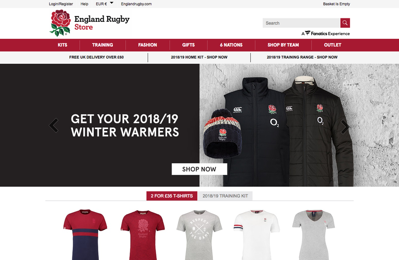 England Rugby Store Screenshot