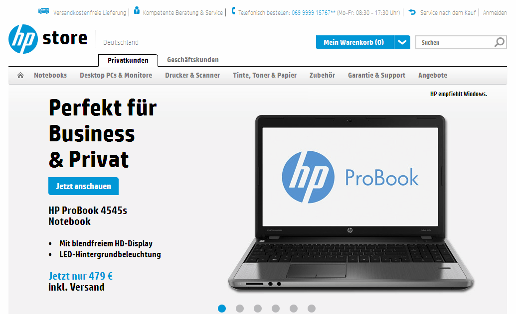 HP Store Screenshot
