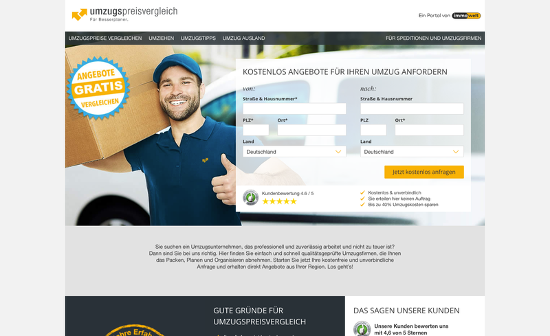 Umzugspreisvergleich Screenshot
