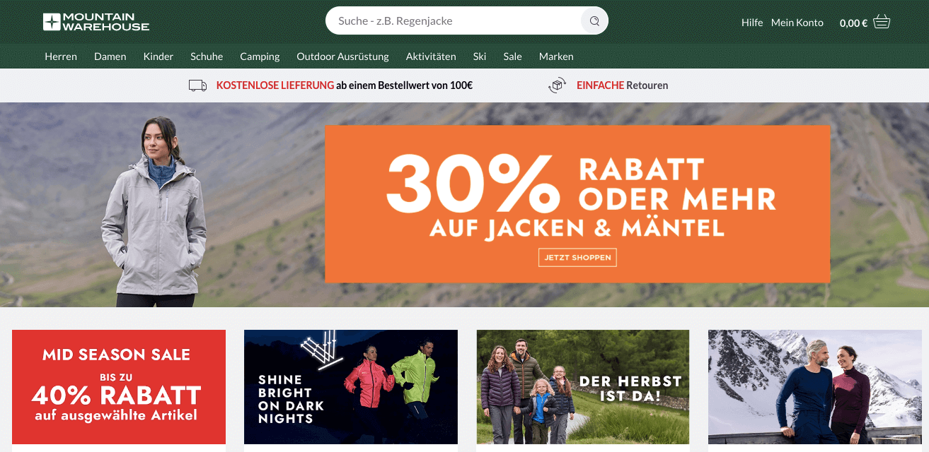 Mountain Warehouse Screenshot