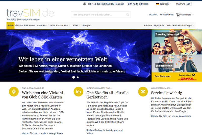 travSIM.de Screenshot