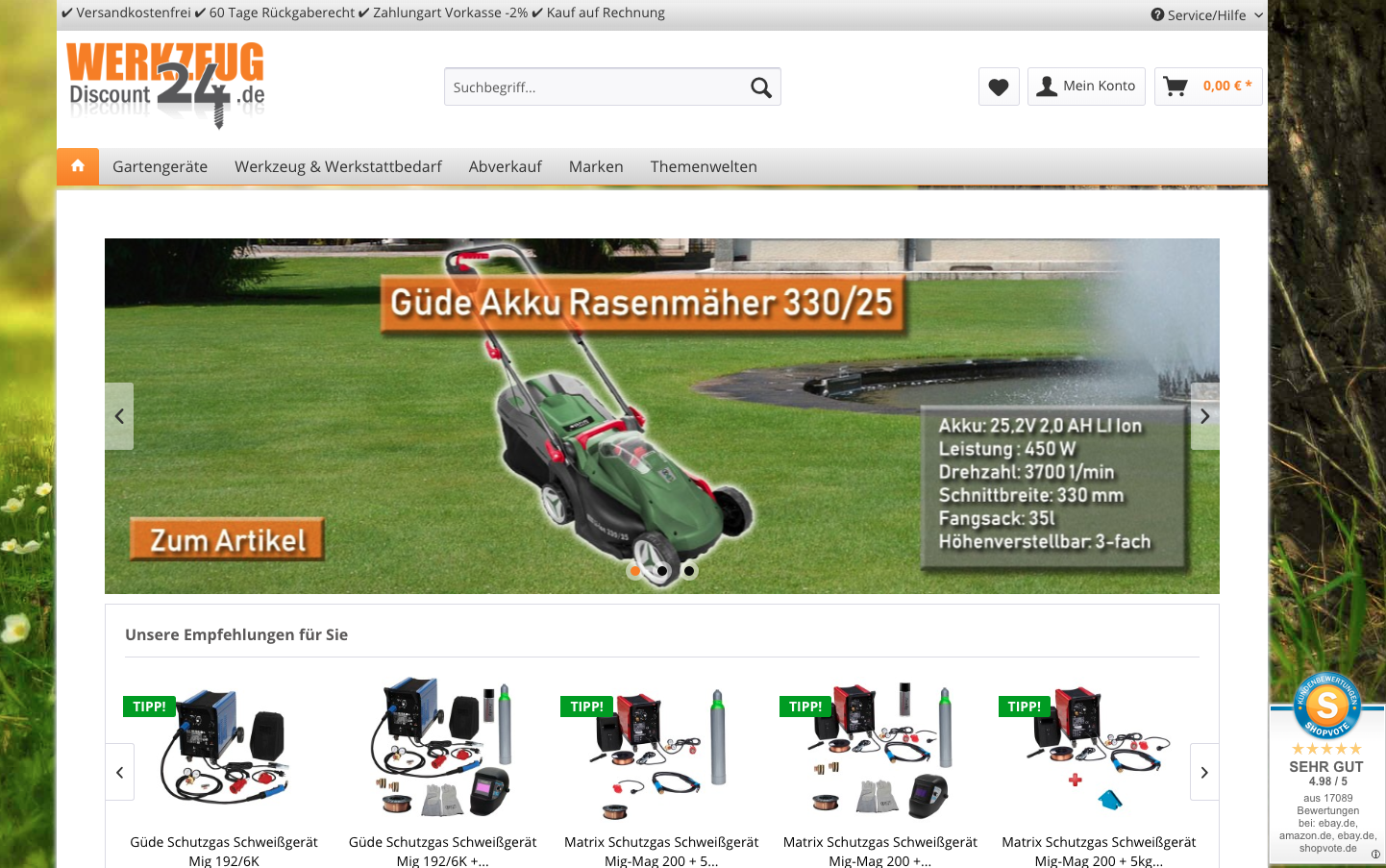 Werkzeug Discount24.de Screenshot