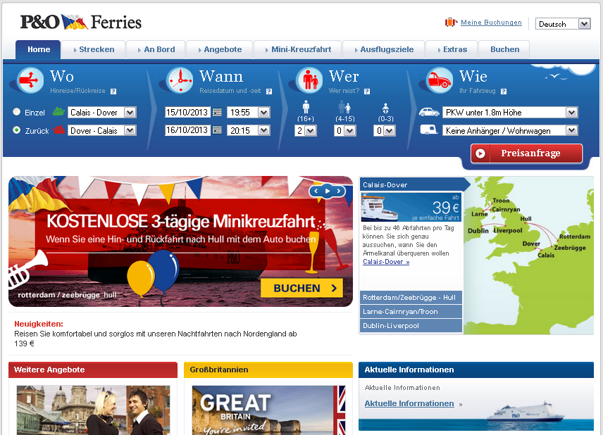 P&O Ferries Screenshot