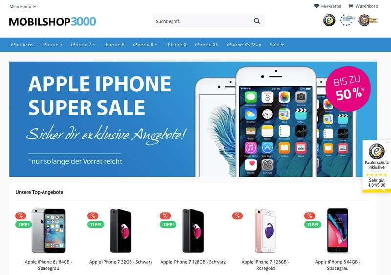 MOBILSHOP3000 Screenshot