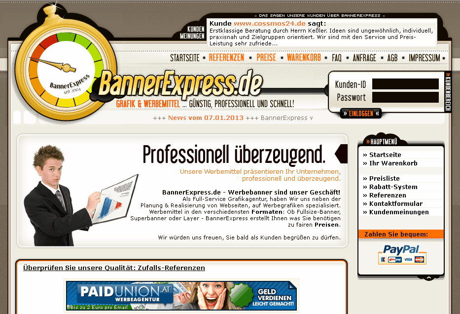 BannerExpress.de Screenshot