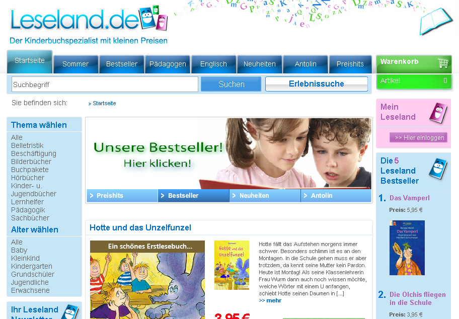 leseland.de Screenshot