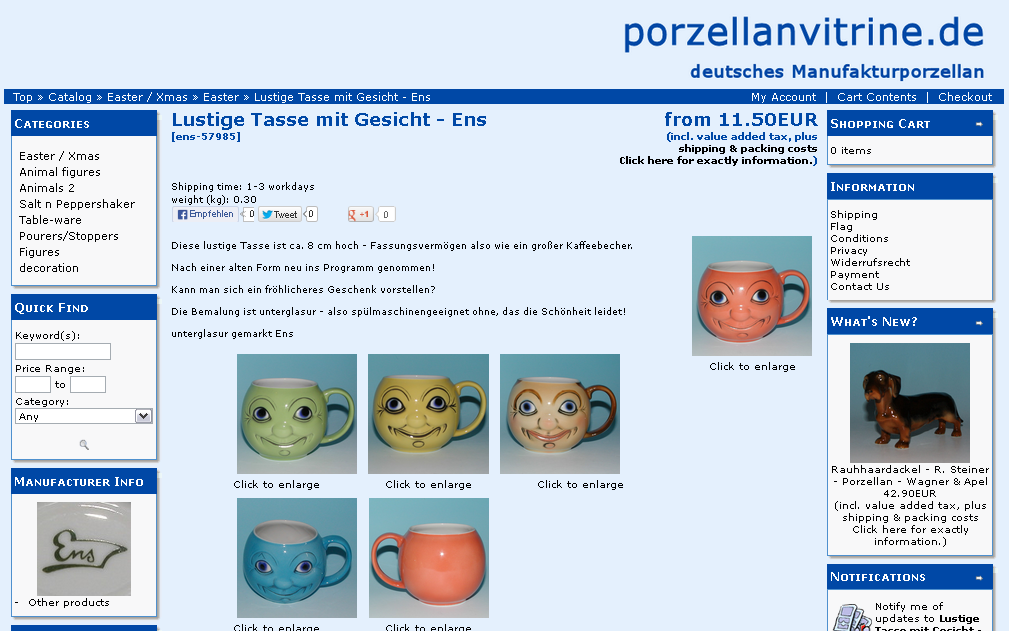 Porzellanvitrine Screenshot
