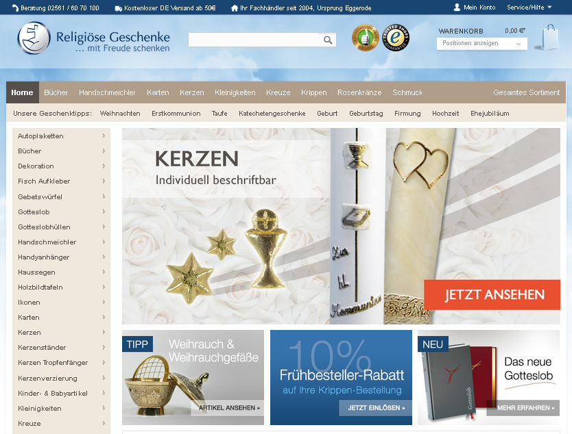 religioese-geschenke.de Screenshot