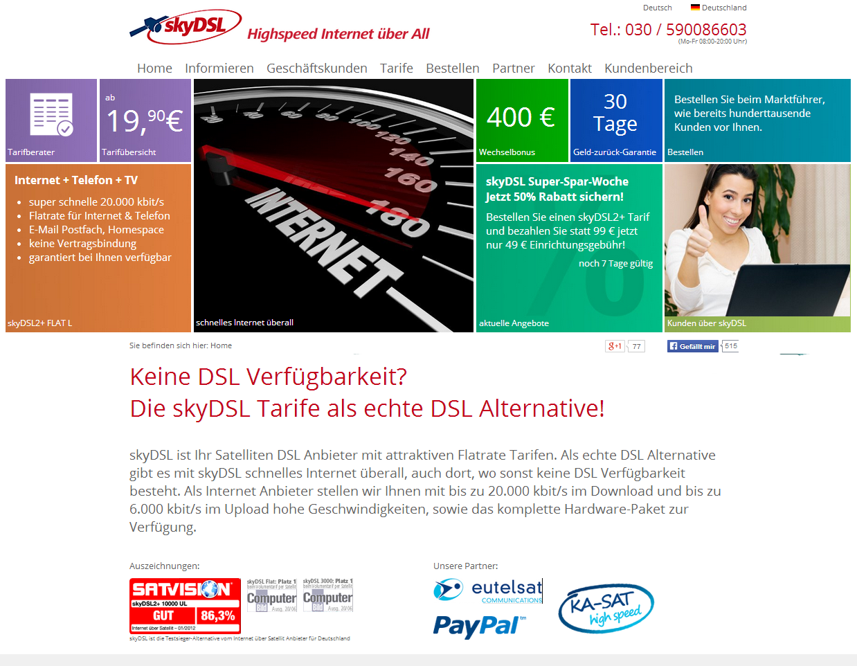 Teles skyDSL Screenshot