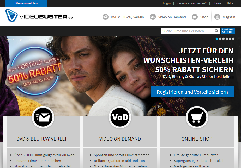 VideoBuster / Netleih Neuanmeldung Screenshot