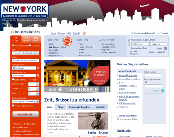 Brussels Airlines Screenshot