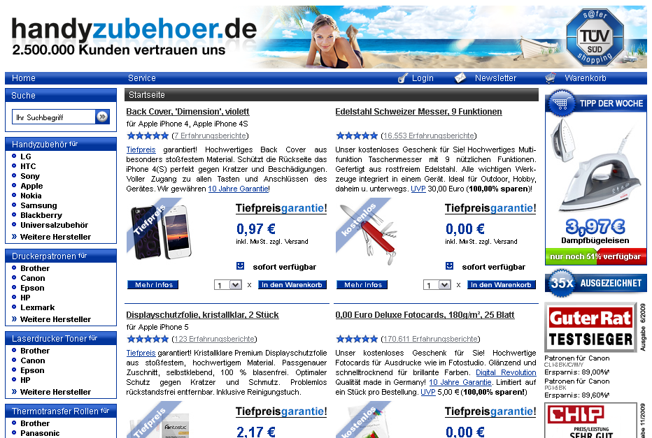 Handyzubehoer.de Screenshot