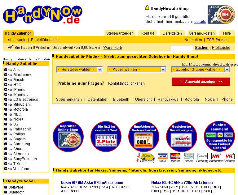 HandyNow.de Screenshot