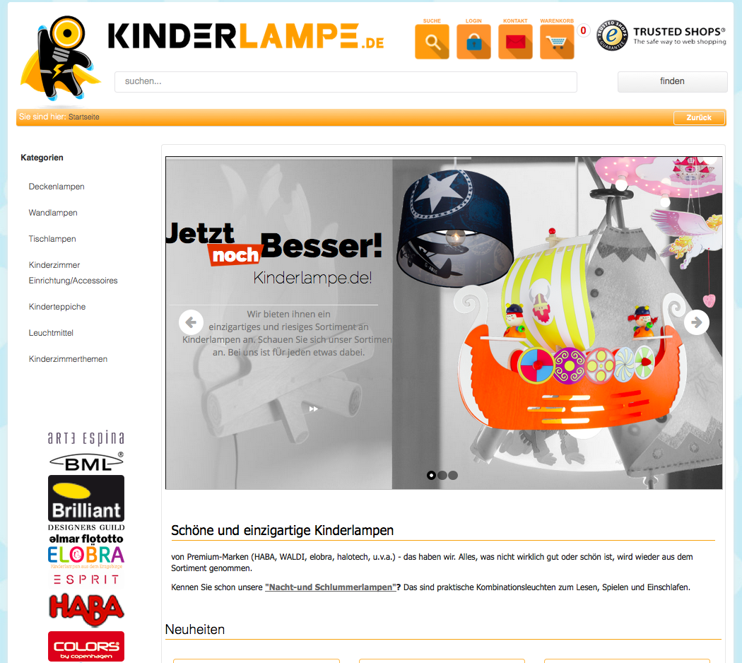 Kinderlampe.de Screenshot