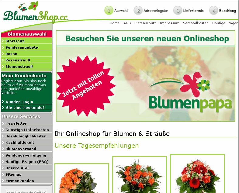 blumenshop.cc Screenshot