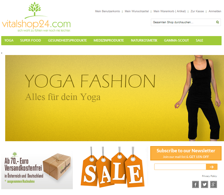 Vitalshop24.com Screenshot