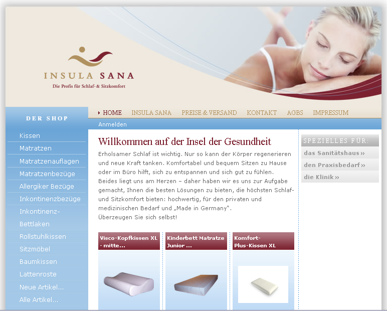 Insula-Sana.de Screenshot