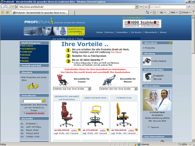 profistuhl.de Screenshot