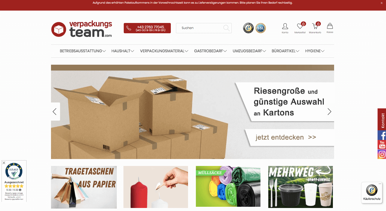 verpackungsteam.de Screenshot