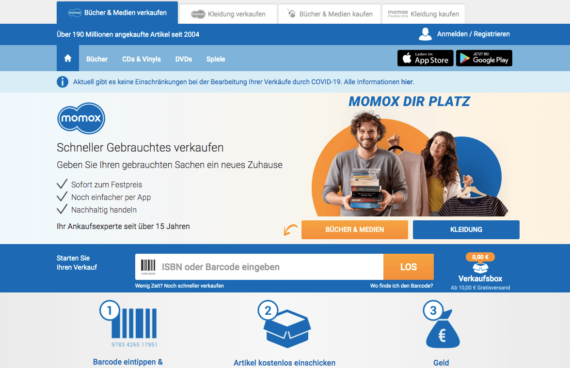 momox Screenshot
