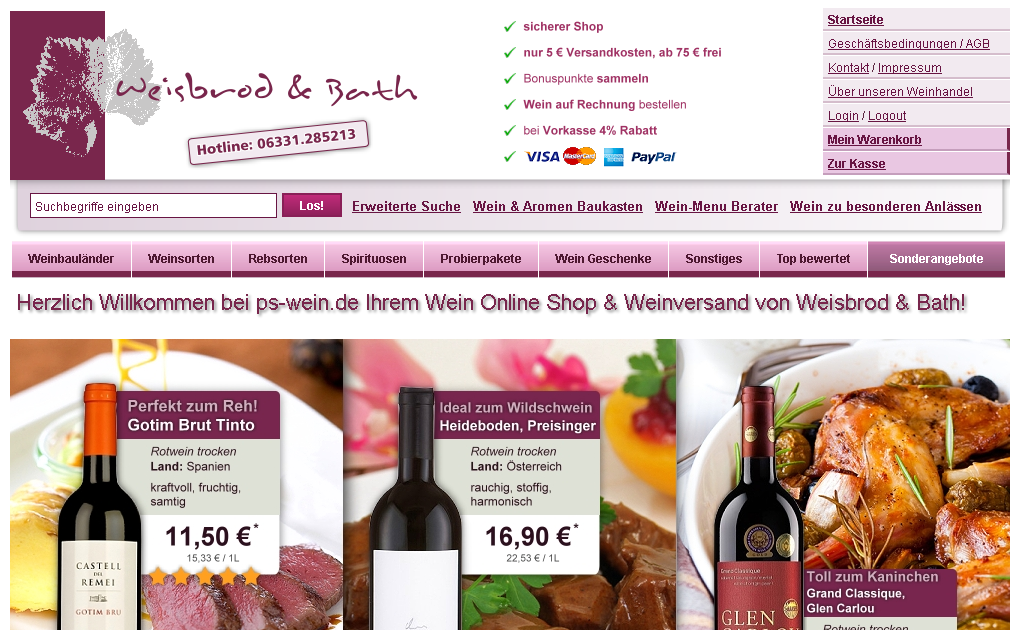 ps-wein.de Screenshot