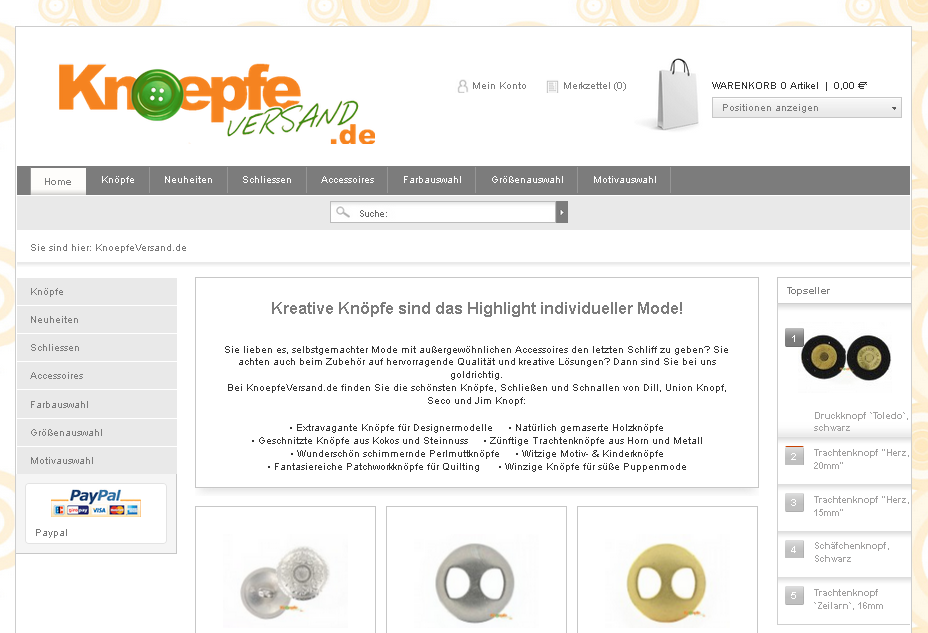 knoepfeversand.de Screenshot
