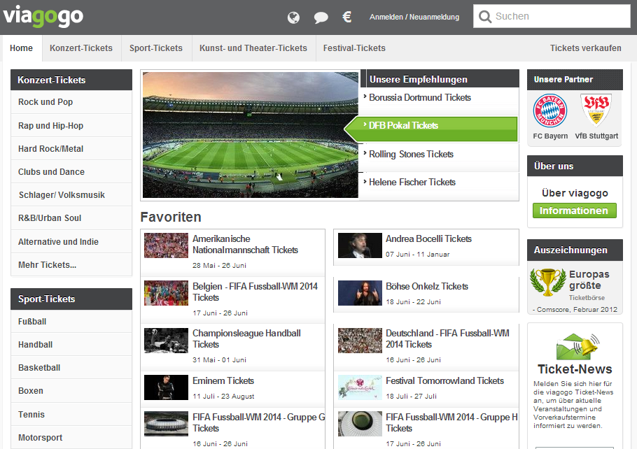 viagogo.de Screenshot