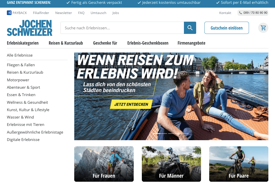 Jochen Schweizer AT Screenshot