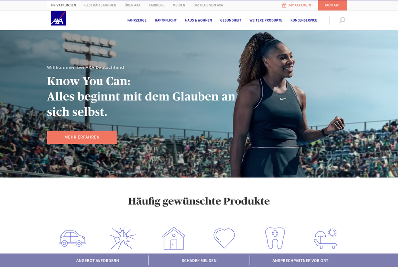 AXA Versicherungen Screenshot
