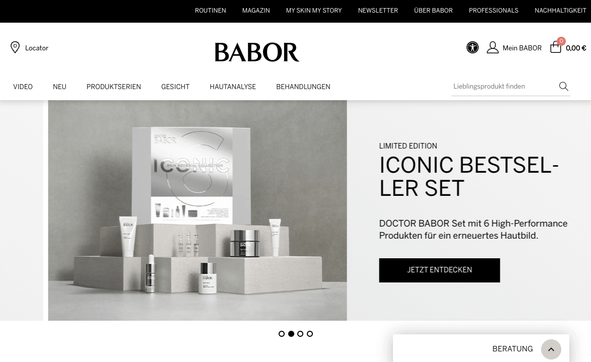 Babor Cosmetics Screenshot