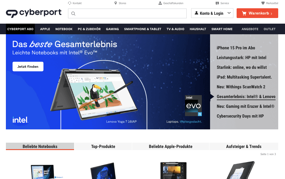 Cyberport.at Screenshot