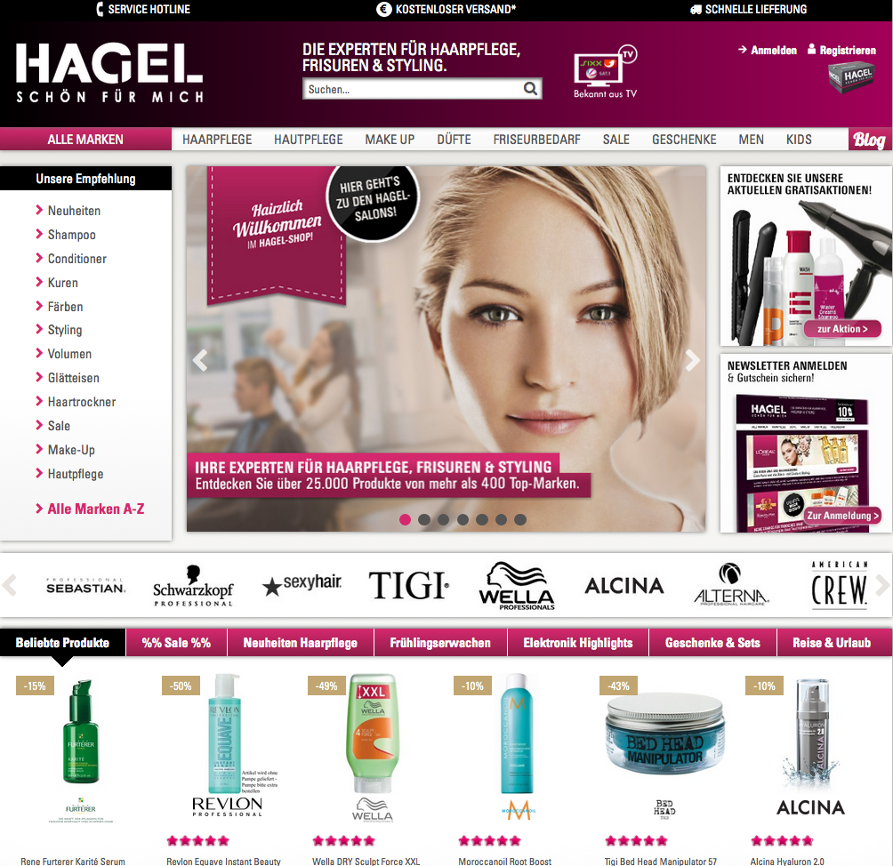 Hagel-shop.de Screenshot
