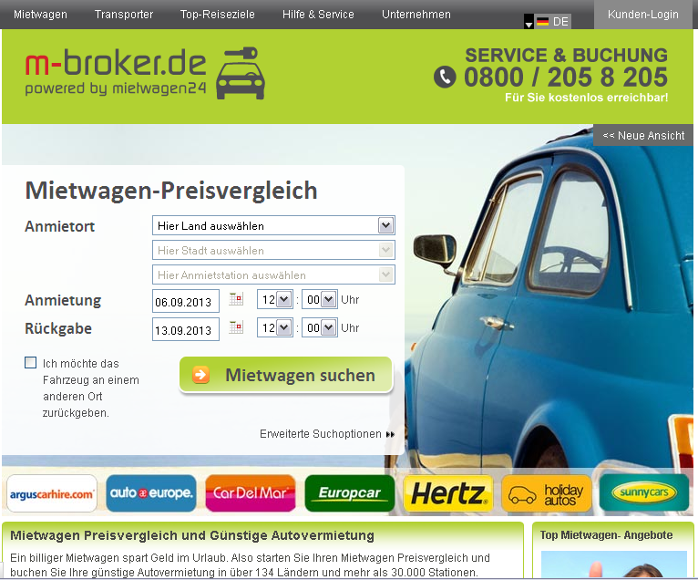 Mietwagen24 Screenshot