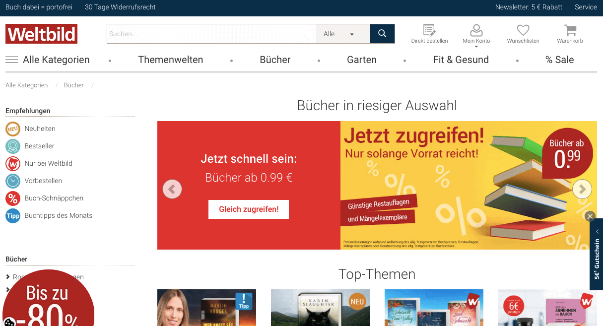 Weltbild.de Screenshot