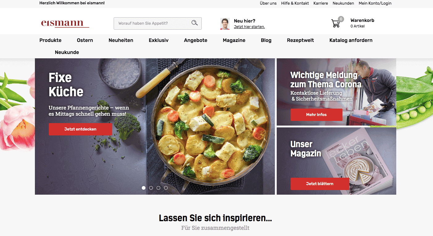 eismann Tiefkühlshop Screenshot