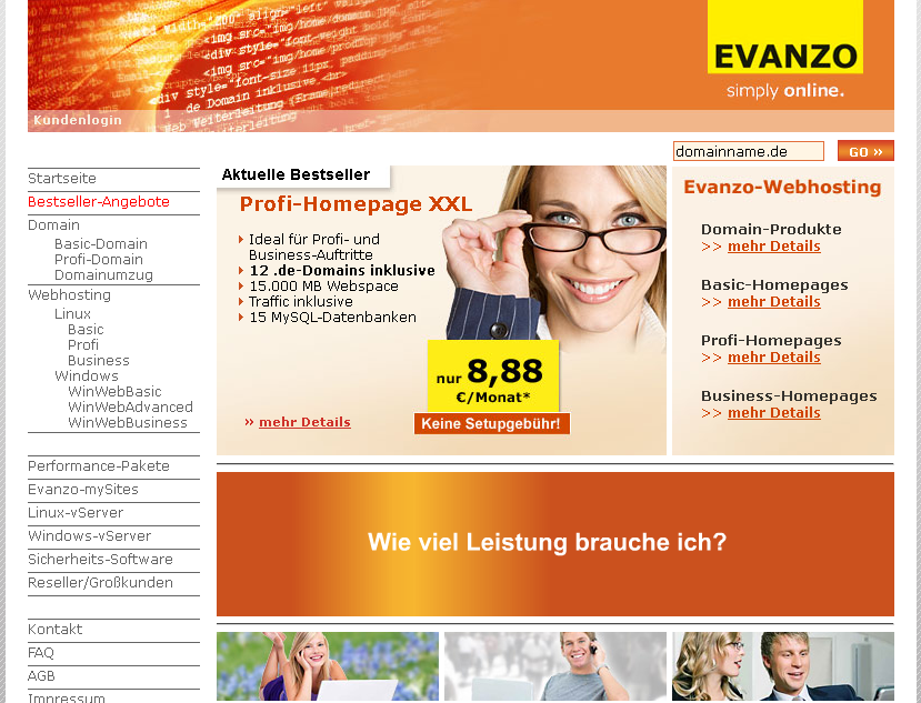 evanzo.de Screenshot