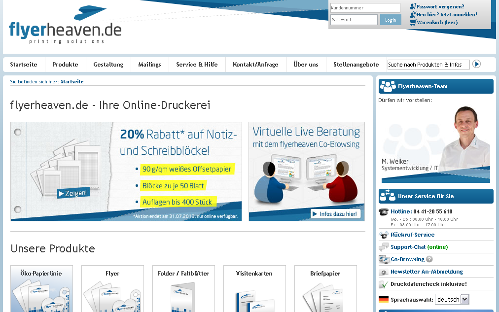 flyerheaven.de Screenshot