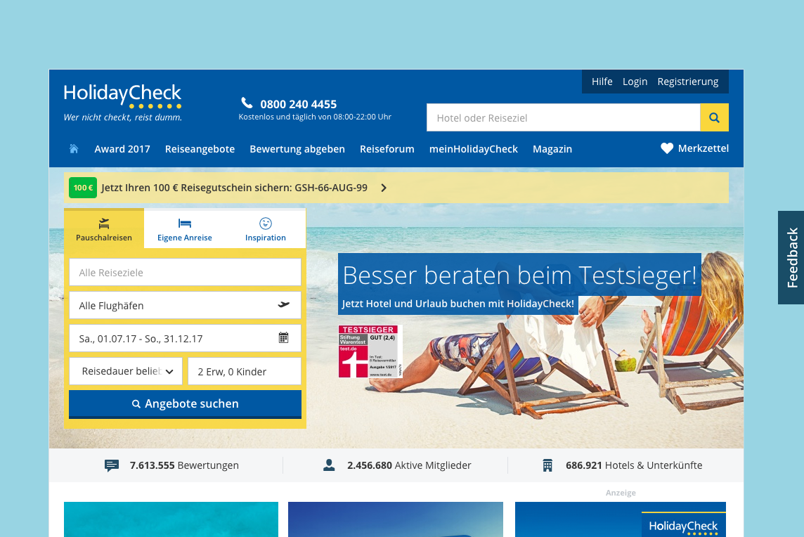 Holidaycheck.de Screenshot