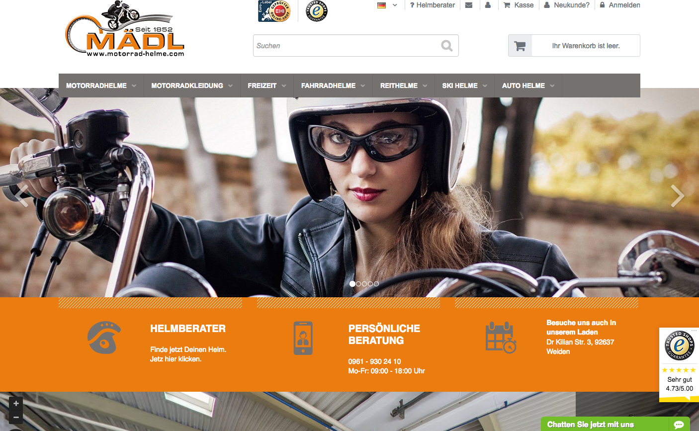 Motorradbekleidung-Mädl Screenshot