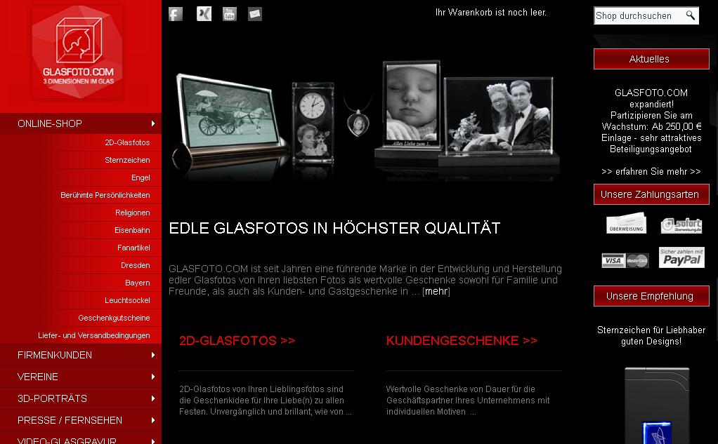 Glasfoto.com Screenshot