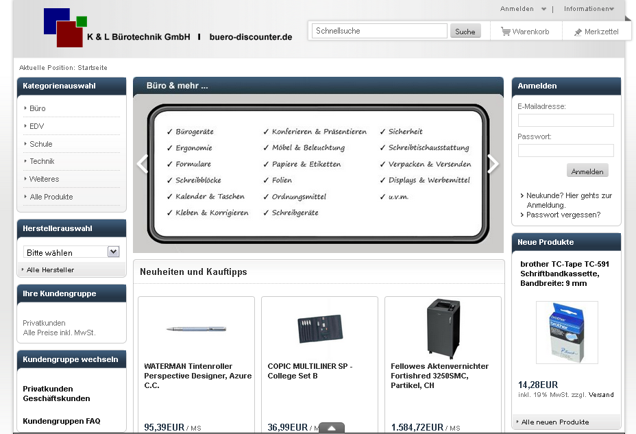 K & L Bürotechnik Screenshot