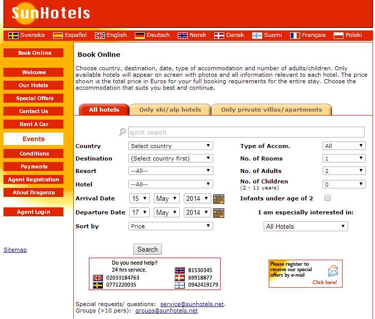 Sunhotels DE Screenshot